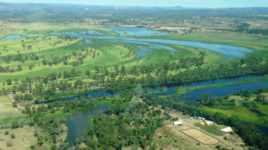 Aerial shot of Rookwood Weir proposed site in Central Queensland